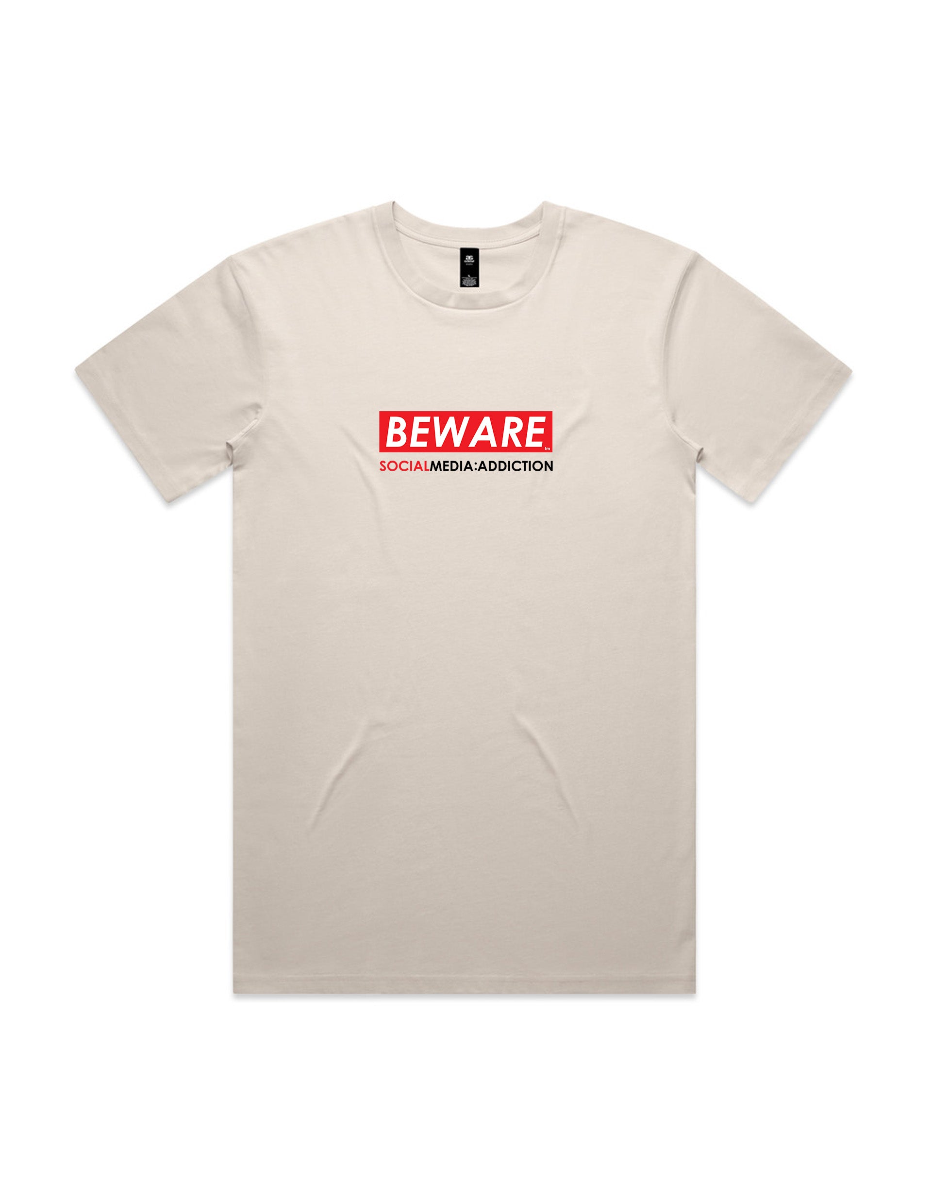 BEWARE Social Media Addiction Staple Tee