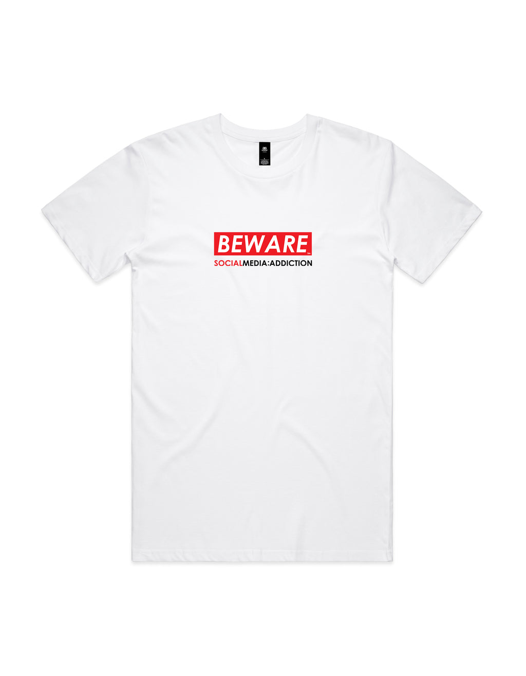 BEWARE Social Media Addiction Staple Tee